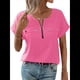 thumbnail image 1 of Blusa con Cremallera para Mujer, de Poliéster, con Botones y Corta, Ideal para el Tiempo Libre, Color Rosa, Talla L, 1 of 6