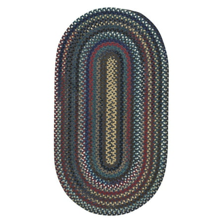 Capel Rugs Polyester Rug - Capel - Bunker Hill - Braided Oval Rug - Dark Navy - 7' x 9'
