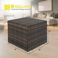 thumbnail image 2 of 88 Gallon Outdoor Rattan Deck Box, Patio Wicker Storage Box , Garden Deck Storage Binw/Adjustable Feet for Garden, Porch, Balcony, Pool, Yard (Brown), 2 of 5