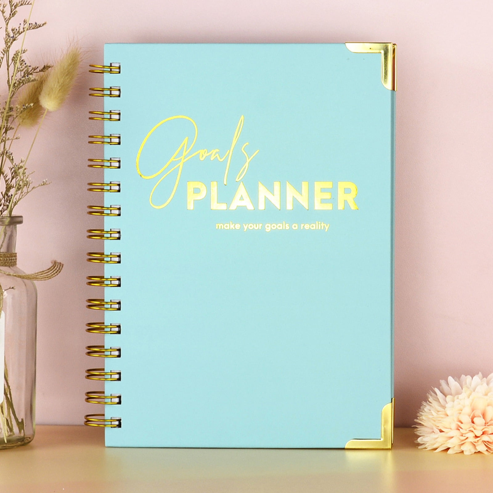 Teacher Planner 2024-2025 Academic Year, Light Blue Weekly and Monthly Lesson Planning Book for Educators and Students, Premium Linen Paper Goals Notebook for Scheduling