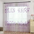 thumbnail image 2 of QIDESHIP Rideaux Floraux Transparents Imprimés, Style Tringle, 100Cm X 200Cm, Violet, Rideaux en Polyester Polyester, 1 Rideau, Décoration d'Écran de Fenêtre 39X787, Rideau en Tulle Fleur en Grappe, Tulle à Traces, 2 of 7
