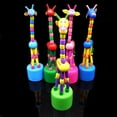 thumbnail image 1 of Giraffe Finger Puppets , Wooden Cute Colorful Cartoon Giraffe Thumb Push Puppets , Swing Dancing Body Collapsing Giraffe Desktop Toys for Kids Toddlers 3 + Year Old Boys Girls (Set of 5), 1 of 10