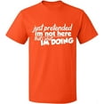 thumbnail image 2 of OXI T-Shirt - Just Pretended, Basic Casual T-Shirt for Men's and Women Fleece T-Shirt Short Sleeve - Orange 2X-Large, 2 of 3