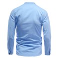 thumbnail image 2 of AZoiNM Men's 3/4 Sleeve Henley Shirt Smart Casual Slim Fit Button Collar Moisture-Wicking Urban Fashion Top for Spring and Fall, 2 of 9