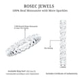 thumbnail image 6 of Rosec Jewels 2.50 CT Bar Set Moissanite Full Eternity Ring in Gold for Women, 14K White Gold, US 3.00, 6 of 9