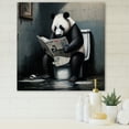 thumbnail image 2 of Designart Panda On Toilet Reading News Canvas Wall Art, 2 of 5