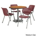 thumbnail image 5 of KFI Studios Mode Round 3' Dining Table Set, Graphite Nebula, 4 Burgundy KOOL Chairs, 5 of 5