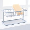 thumbnail image 4 of 2 piezas multiusos soporte para esponja de fregadero de cocina escurridor organizador Gris blanco, 4 of 9