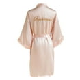 thumbnail image 5 of Hauaitttt Women's Wedding Party Robe Letters Kimono Satin Pyjamas Bridesmaid Bathrobe plus Size Kimonos for Women 4x-5x after Shower Wrap around Towel Womens Light Weight Robe Soft Robes Shower Robes, 5 of 6