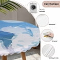thumbnail image 3 of Blue Whale Round Tablecloth for 45-54 Inch Tables, Fitted Table Cover with Elastic Edge, Blue Sky Clouds Natural Landscape Waterproof Outdoor Table Cloth Protector for Patio Garden Dinner Picnic, 3 of 9
