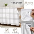 thumbnail image 6 of Grey Buffalo Plaid Cabinet Curtains 28"W x 35L, Farmhouse Checkered Watercolor Under Sink Skirt for Bathroom Vanity Kitchen Self Adhesive, Dust-Proof Privacy Curtain for Closet Shelves Laundry Room, 6 of 9