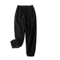 thumbnail image 2 of Babysbule Pants for Women Casual Women's Solid Elastic Embroidered Cotton Capris Pants, 2 of 3