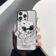 thumbnail image 3 of Bonita funda de teléfono transparente con carga inalámbrica Magsafe con dibujos animados de Snoopy y Charlie Brown para iPhone 15, 14, 13, 12, 16 Pro Max, soporte magnético, 3 of 5