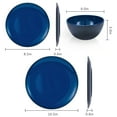 thumbnail image 2 of TP 18-Piece Dinnerware Set, Melamine Dinner Dishes Set with Bowls and Plates，Service for 6, Dishwasher Safe, Blue and Black, 2 of 7