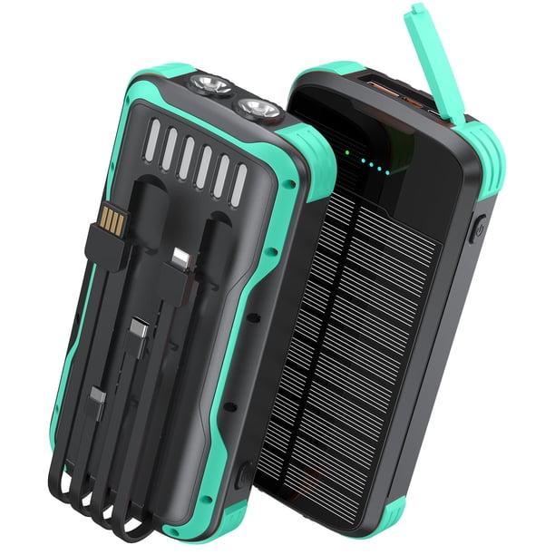 Banco de Energía Solar SOXONO 40000mAh con Carga Rápida PD 20W Verde
