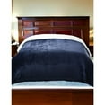 thumbnail image 2 of HomeRoots 531219 0.5 x 60 x 80 in. Navy Blue Knitted Polyester Solid Color Plush Throw Blanket, 2 of 5