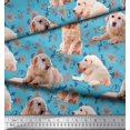 thumbnail image 2 of Soimoi Rayon Fabric Floral,Book & Golden Retriever Dog Decor Fabric Printed Yard 42 Inch Wide, 2 of 3