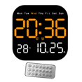 thumbnail image 1 of Reloj despertador digital con calendario y ajuste de brillo de 10 niveles. Configuración de alarma. Naranja, 1 of 9