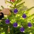 thumbnail image 5 of HomeDM Christmas Balls 6Pcs Purple Shatterproof Ornaments Balls 4cm/1.57" Christmas Tree Hanging Pendant for Holiday Wedding Party Home Decor, 5 of 5