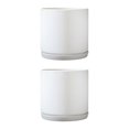 thumbnail image 4 of Destyer Cylindrical Flower Pots - Sturdy Ceramic Breathable Water Filtration System Straight Tube Matte Is TX white M 2Set, 4 of 6
