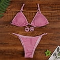 thumbnail image 5 of Lopeceal Adjustable Strap Triangle Bikini Thong Sets for Women Tie Back Bathing Suits Sparkle Swimsuit 2 Piece, 5 of 5