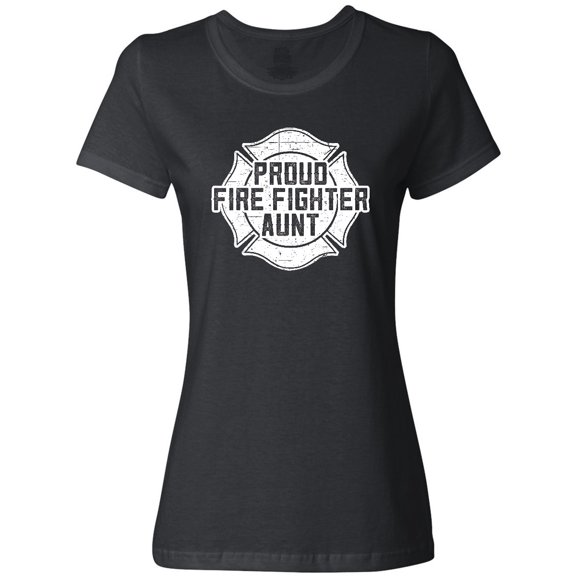 Inktastic Proud Firefighter Aunt WHT Women's T-Shirt