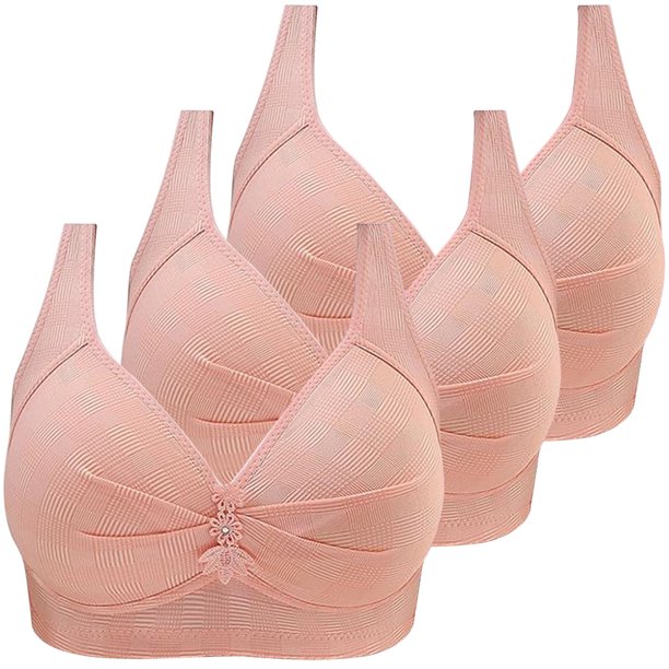 Puntoco Sujetadores para mujer sin aros, estilo sin aros de acero, con botones en el medio y estampados, ropa interior transpirable para uso diario