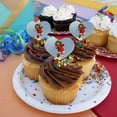 thumbnail image 4 of Christmas Holiday Santa Claus with Dog Cat Wreath Heart Love Cupcake Picks Toppers Decoration Set of 6, 4 of 7