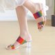 thumbnail image 4 of Amzcrzy Zapatos de mujer,Zapatos de mujer,Zapatillas de mujer, Sandalias de mujer de moda de verano con punta cuadrada y tacón grueso Sandalias Mujer Zapatillas De Casa, 4 of 6