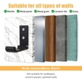 thumbnail image 4 of Ganchos de pared plegables, soporte para auriculares de pared de 4 piezas, ganchos invisibles para abrigos, gancho de pared de aluminio, con tornillos, perchero para toalla de chaqueta, 4 of 5