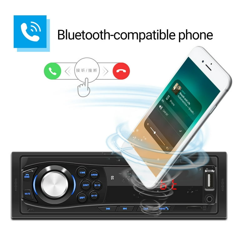 Compre SWM 1428 RCA Audio Subwoofer 1 Din Car Stereo FM Radio Bluetooth MP3  Player Con Control Remoto en China