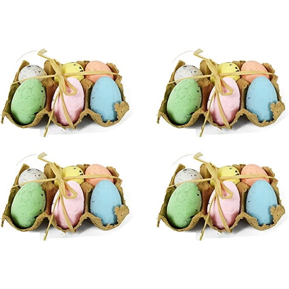Set of 24 Pastel Colored Easter Eggs! - Perfect for Easter Decor! Packaged in Cardboard Carton! - Great to Decorate Around The Spring Season! (4 Cartons of Eggs)…