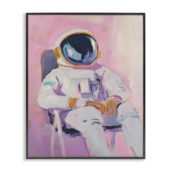 Stupell Industries Resting Astronaut on Chair Black Framed Giclee Art, design by The Prints Vibe