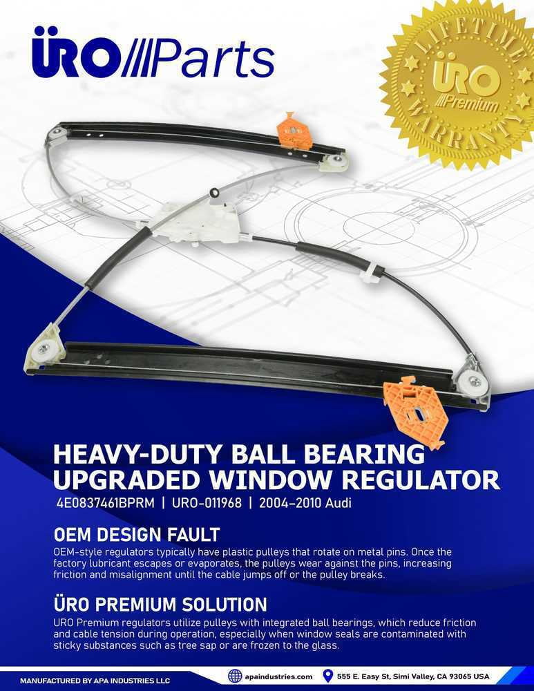 URO Parts URO-011968 Heavy Duty Design, Ball Bearing Pivot, Improved Pulley