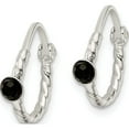 thumbnail image 3 of Sterling Silver Polished Cz Endless Hoop Earrings (14.3 X 14.5) Made In India qe15836, 3 of 6