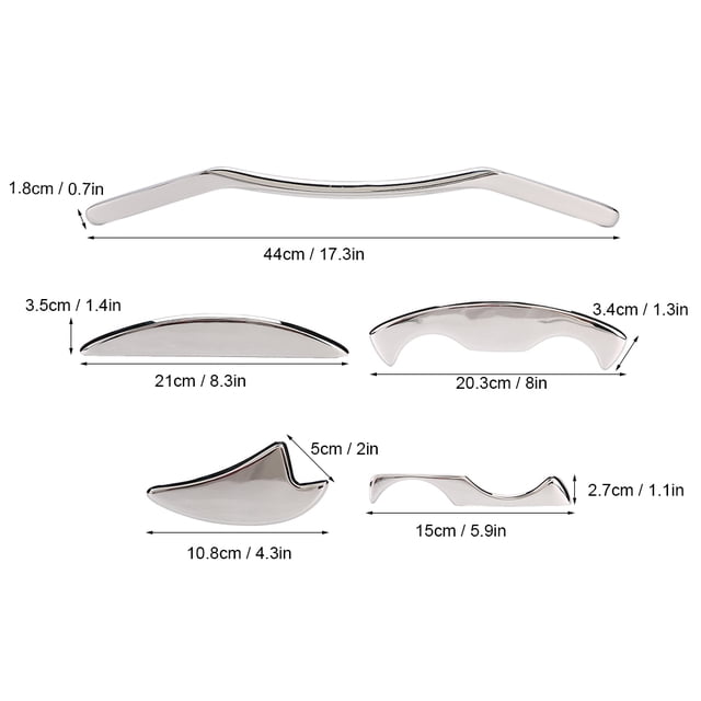 Juego de herramientas de masaje Ecomeon Gua Sha de acero inoxidable 5 piezas