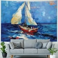 thumbnail image 4 of Orinice Sailboat Ocean Impressionism Tapestry Wall Hanging Unique Style Graphic Tapestries Home Wall Decor Art for Living Room Bedroom Apartment Farmhouse Dorm Decorations for Dorm Tapestry, 4 of 6