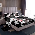 thumbnail image 1 of Music Bed Sheets Set Full Romantic Saxophone Sheet Set,Minimalist Music Instrument Print Sheets for Kids Woman Men Retro Saxophone Musical Notes Top Sheet,Black And White, 1 of 7