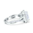 thumbnail image 2 of Simulated Cubic Zirconia Size-8 Infinity Shank Cushion Cut Art Deco Halo Engagement Ring 925 Sterling Silver, 2 of 7