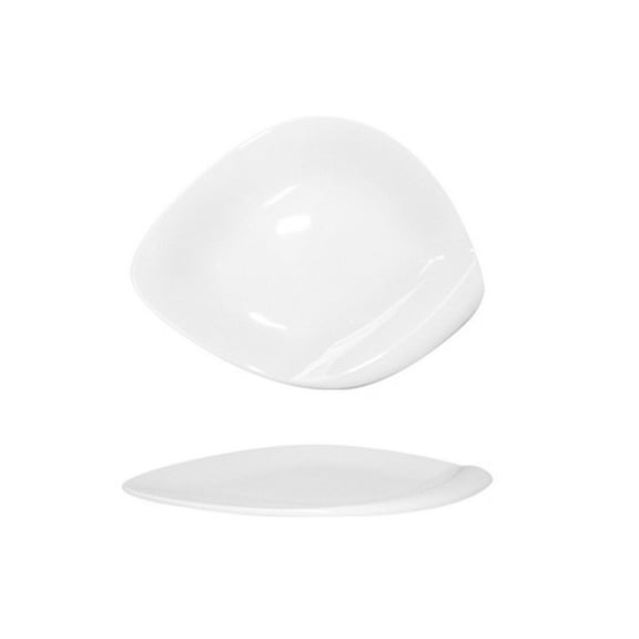 Hawaii 9.25" x 7" Oval White Porcelain Plate (Set of 4)