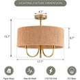 thumbnail image 5 of Maxax 3 - Lights 17.7" Drum Semi Flush Mount Ceiling Light, Boho Hand-Woven Caged Shade Ceiling Light for Living Room, Dining Room, 5 of 5