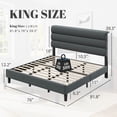 thumbnail image 5 of Bolvdo King Bed Frame with Velvet Upholstered Headboard, Metal Support, No Box Spring Needed, Noise Free, Easy Assembly, 5 of 8