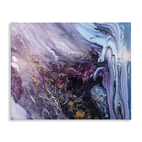 Stupell Industries Contemporary Abstract Liquid Purple Blue Canvas Art, 20 x 16, by Leticia Herrera
