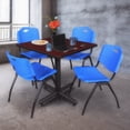 thumbnail image 2 of Regency 36" Laminate Melamine and Steel Square Lunch Table with Stacker Chairs Blue (TKB3636MH47BE), 2 of 8
