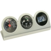 Auto Drive Compass, Clock, Thermometer Combo, Silver