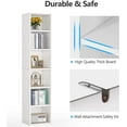 thumbnail image 5 of Tribsigns 70.9 Inch Tall Narrow Bookcase, Modern White Corner Bookcase for Home Office, White, 5 of 5
