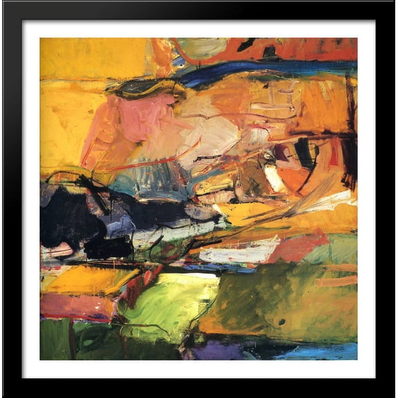 Berkeley No. 57 28x28 Large Black Wood Framed Print Art by Richard Diebenkorn