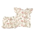 thumbnail image 1 of Odeerbi 6M-3Y Niñas Trajes de Verano Camisetas de Tirantes Florales de Algodón Bloomers Cubrepañales Pantalón Corto Conjunto de Dos Piezas Volantes Estampados, 1 of 3