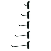 Slatwall Accessories: Pack of 25 Slatwall Hooks with Integrated Mounting Bracket 6mm Diameter Tubing Black Assorted Sizes (2" 4" 6" 8" 10") - Versatile Slat Wall Accessory for Retail Display