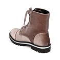 thumbnail image 3 of Women's Velvet Lace Up Lug Sole Combat Bootie 19677, 3 of 6